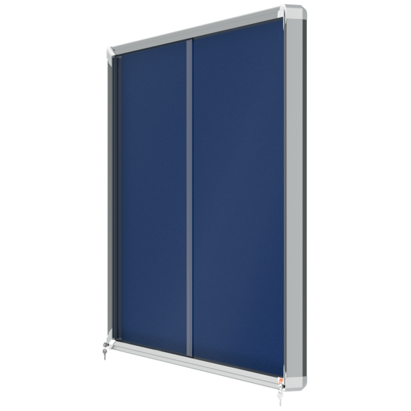 Vitrina Nobo Premium Plus De Puerta Corredera Con Fondo De Fieltro 18Xa4 Hojas, Azul Azul