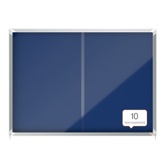 Vitrina Nobo Premium Plus De Puerta Corredera Con Fondo De Fieltro 18Xa4 Hojas, Azul Azul