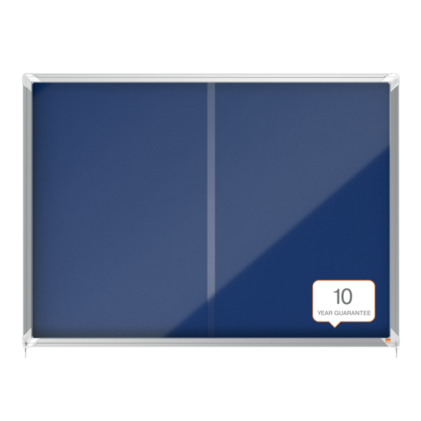 Vitrina Nobo Premium Plus De Puerta Corredera Con Fondo De Fieltro 18Xa4 Hojas, Azul Azul