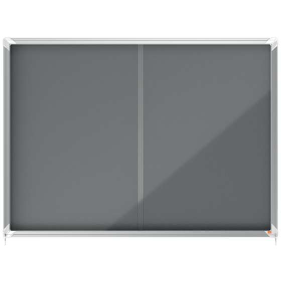 Vitrina Nobo Premium Plus De Puerta Corredera Con Fondo De Fieltro 18Xa4 Hojas, Azul Gris