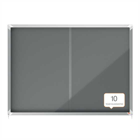 Vitrina Nobo Premium Plus De Puerta Corredera Con Fondo De Fieltro 18Xa4 Hojas, Azul Gris