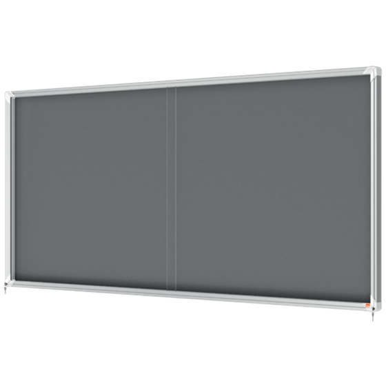 Vitrina Nobo Premium Plus De Puerta Corredera Con Fondo De Fieltro 27Xa4 Hojas, Azul Gris