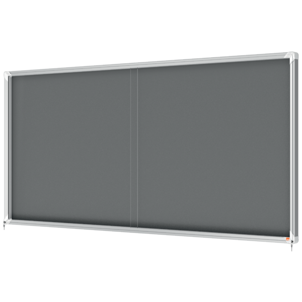 Vitrina Nobo Premium Plus De Puerta Corredera Con Fondo De Fieltro 27Xa4 Hojas, Azul Gris