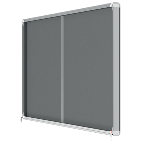 Vitrina Nobo Premium Plus De Puerta Corredera Con Fondo De Fieltro 27Xa4 Hojas, Azul Gris