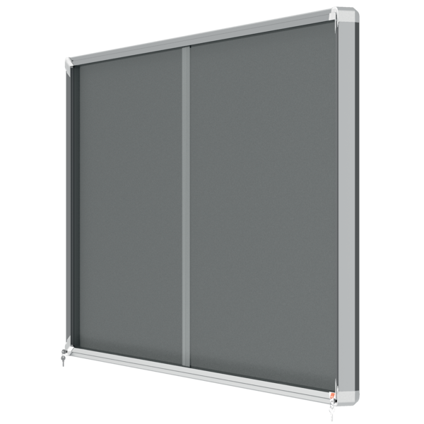 Vitrina Nobo Premium Plus De Puerta Corredera Con Fondo De Fieltro 27Xa4 Hojas, Azul Gris