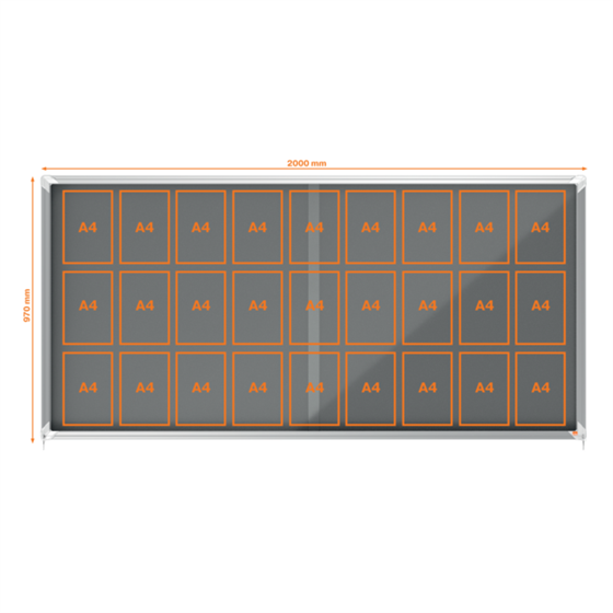 Vitrina Nobo Premium Plus De Puerta Corredera Con Fondo De Fieltro 27Xa4 Hojas, Azul Gris