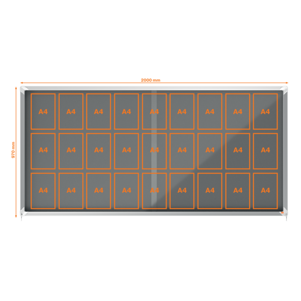 Vitrina Nobo Premium Plus De Puerta Corredera Con Fondo De Fieltro 27Xa4 Hojas, Azul Gris