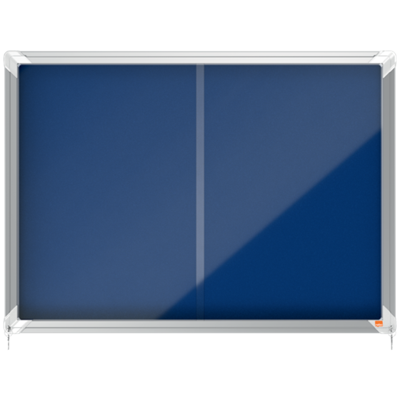 Vitrina Nobo Premium Plus De Puerta Corredera Con Fondo De Fieltro 8Xa4 Hojas, Gris Azul