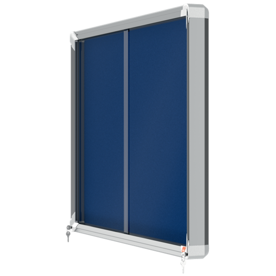 Vitrina Nobo Premium Plus De Puerta Corredera Con Fondo De Fieltro 8Xa4 Hojas, Gris Azul