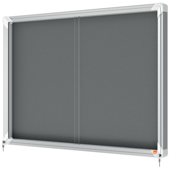 Vitrina Nobo Premium Plus De Puerta Corredera Con Fondo De Fieltro 8Xa4 Hojas, Gris Gris