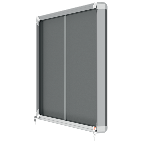 Vitrina Nobo Premium Plus De Puerta Corredera Con Fondo De Fieltro 8Xa4 Hojas, Gris Gris