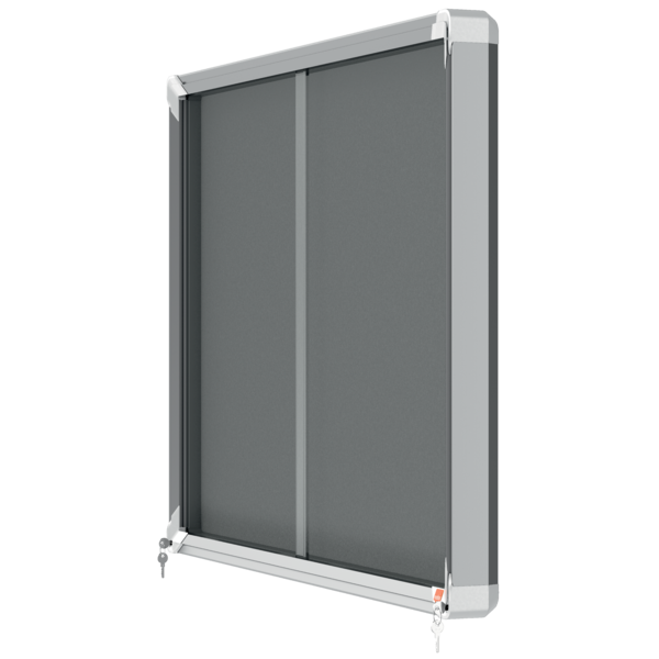 Vitrina Nobo Premium Plus De Puerta Corredera Con Fondo De Fieltro 8Xa4 Hojas, Gris Gris