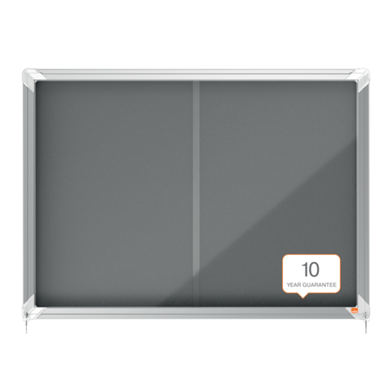Vitrina Nobo Premium Plus De Puerta Corredera Con Fondo De Fieltro 8Xa4 Hojas, Gris Gris