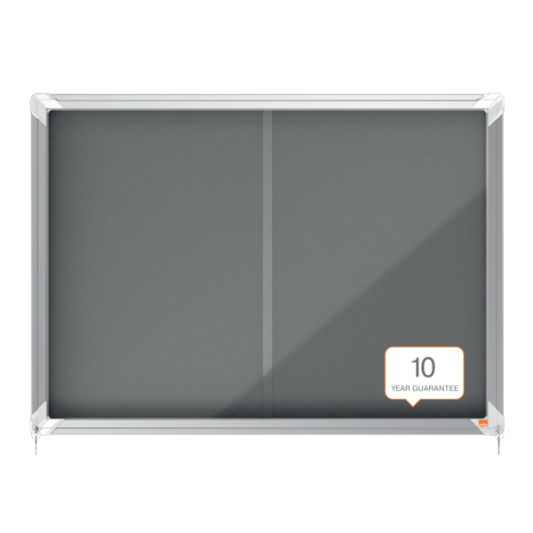 Vitrina Nobo Premium Plus De Puerta Corredera Con Fondo De Fieltro 8Xa4 Hojas, Gris Gris