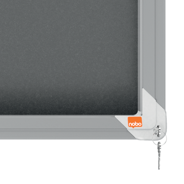 Vitrina Nobo Premium Plus De Puerta Corredera Con Fondo De Fieltro 8Xa4 Hojas, Gris Gris
