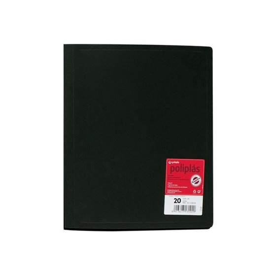 Carpeta Fundas GRAFOPLAS Poliplas Din-A4 20 Hojas Color Negro