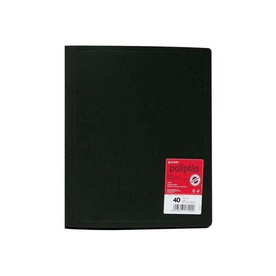 Carpeta Fundas GRAFOPLAS Poliplas Din-A4 40 Hojas Color Negro