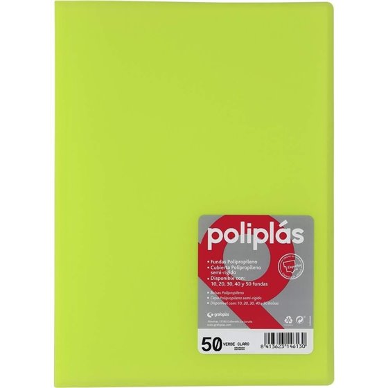 Carpeta Fundas GRAFOPLAS Poliplas Din-A4 50 Hojas Color Verde Translucido