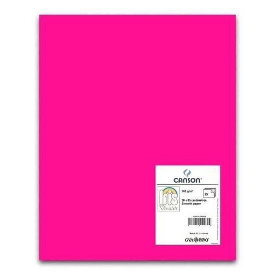 Cartulina CANSON Iris Vivaldi 50 x 65 cm. 185 g. Color Fucsia