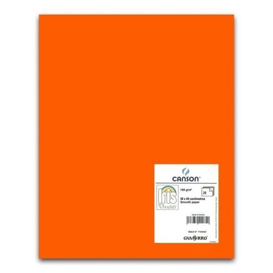 Cartulina CANSON Iris Vivaldi 50 x 65 cm. 185 g. Color Naranja