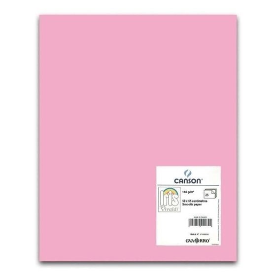 Cartulina CANSON Iris Vivaldi 50 x 65 cm. 185 g. Color Rosa