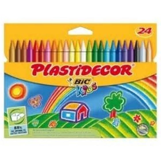 Ceras BIC Kids PLASTIDECOR Envase 24 COLORES