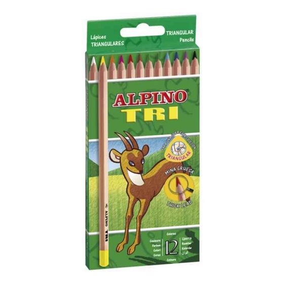 Lápices Colores Triangulares ALPINO Tri Envase 12 COLORES