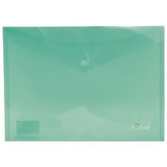 Sobre Portadocumentos Plástico OFFICE CLUB A4 Cierre Broche Color Verde