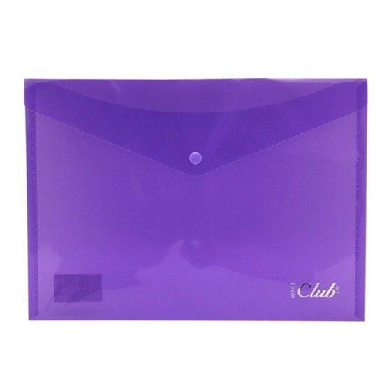 Sobre Portadocumentos Plástico OFFICE CLUB A4 Cierre Broche Color Violeta