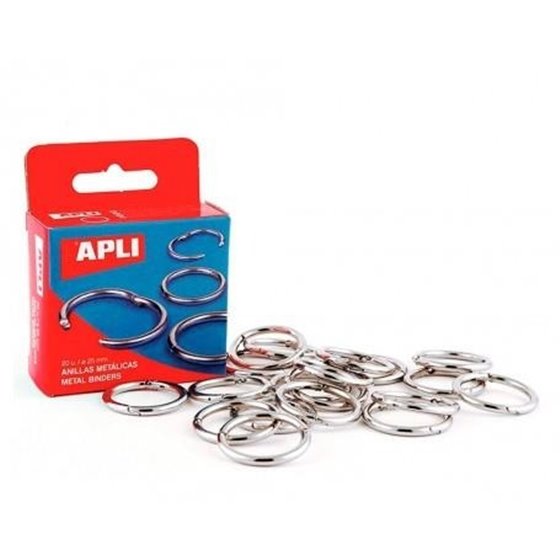 Anillas Metálicas APLI Tamaño 25 mm. Caja x20