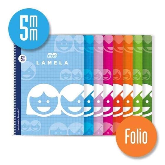 Bloc LAMELA Folio 80 Hojas Tapa Básico Cuadrovía Modelo Cuadrovía 5 mm.