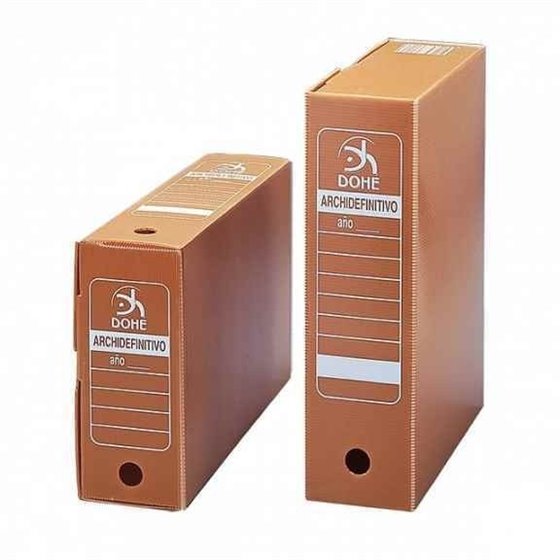 Caja Archivo Definitivo DOHE Polipropileno Marrón Tamaño Folio