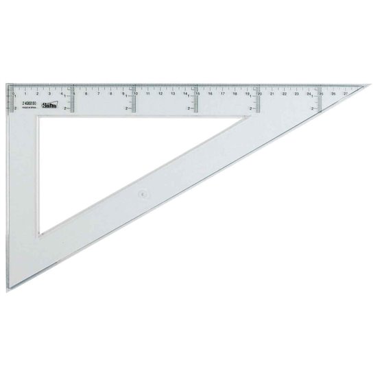 Cartabón SAFTA Trasnparente Tamaño 30 cm.