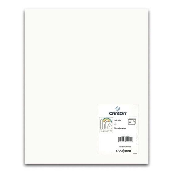 Cartulina CANSON Iris Vivaldi A3 185 g. Paquete x50 Color Blanco