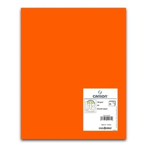 Cartulina CANSON Iris Vivaldi A3 185 g. Paquete x50 Color Naranja