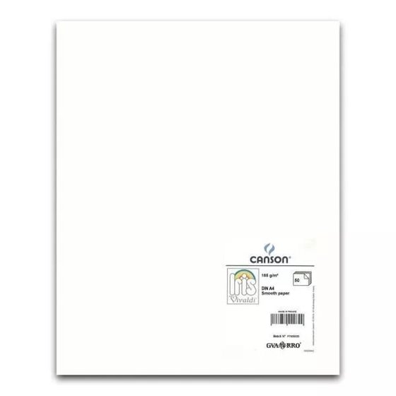 Cartulina CANSON Iris Vivaldi A4 185 g. Paquete x50 Color Blanco