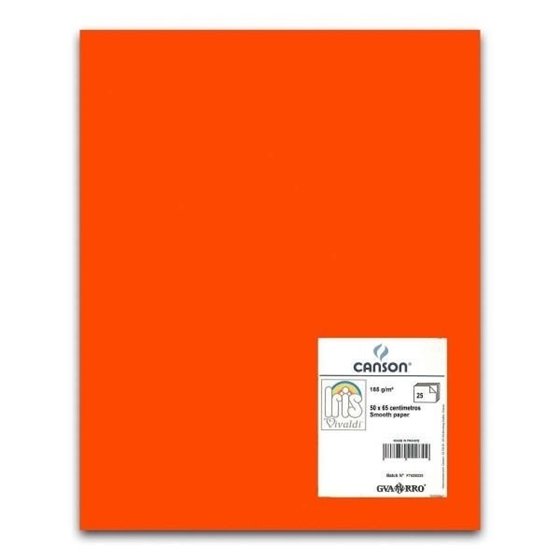 Cartulina Fluorescente CANSON Iris Vivaldi A3 250 g. Paquete x50 Color Naranja