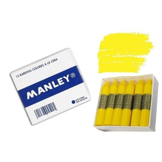 Cera Blanda MANLEY Caja x12 Unicolor Color Amarillo Oscuro