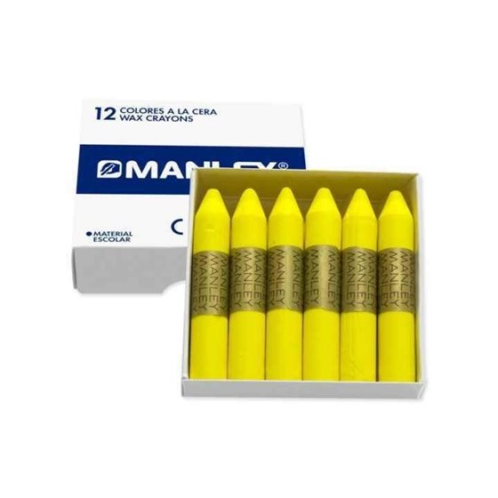 Cera Blanda MANLEY Caja x12 Unicolor Color Amarillo Permanente
