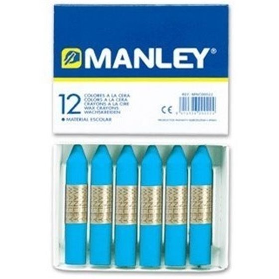 Cera Blanda MANLEY Caja x12 Unicolor Color Azul Cobalto