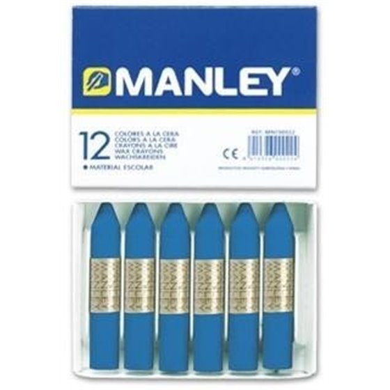 Cera Blanda MANLEY Caja x12 Unicolor Color Azul Prusia