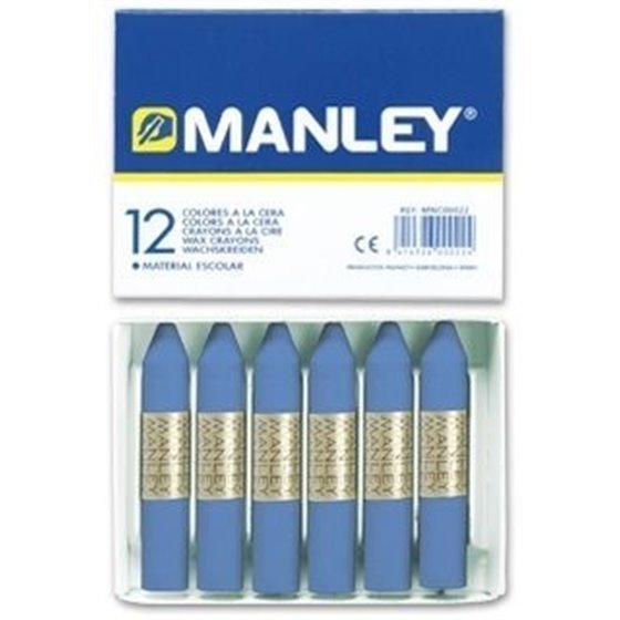 Cera Blanda MANLEY Caja x12 Unicolor Color Azul Ultramar
