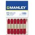 Cera Blanda MANLEY Caja x12 Unicolor Color Carmín
