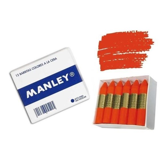 Cera Blanda MANLEY Caja x12 Unicolor Color Naranja