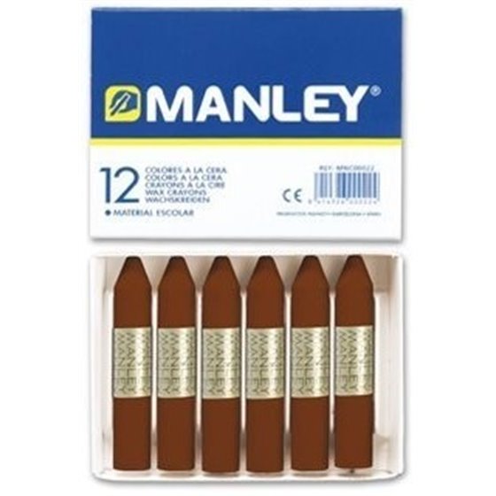 Cera Blanda MANLEY Caja x12 Unicolor Color Pardo