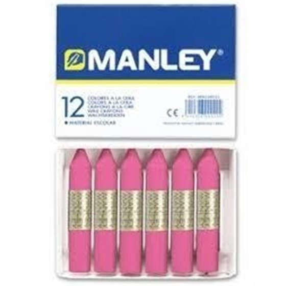 Cera Blanda MANLEY Caja x12 Unicolor Color Rosa Natural