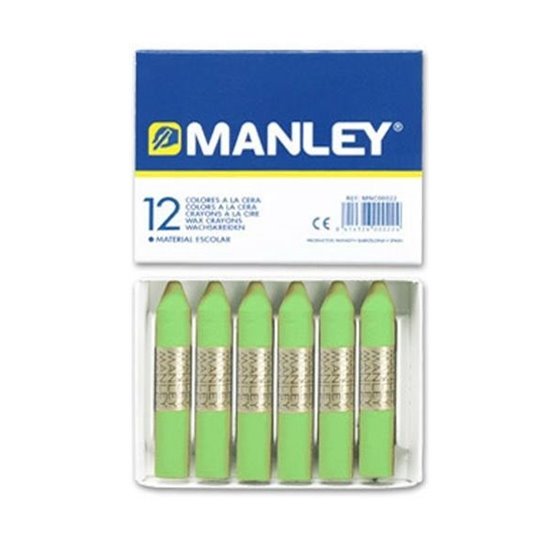 Cera Blanda MANLEY Caja x12 Unicolor Color Verde Amarillento