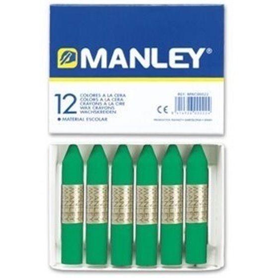 Cera Blanda MANLEY Caja x12 Unicolor Color Verde Natural