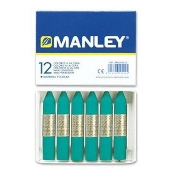 Cera Blanda MANLEY Caja x12 Unicolor Color Verde Turquesa