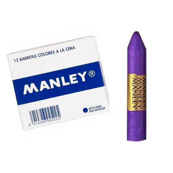 Cera Blanda MANLEY Caja x12 Unicolor Color Violeta Natural